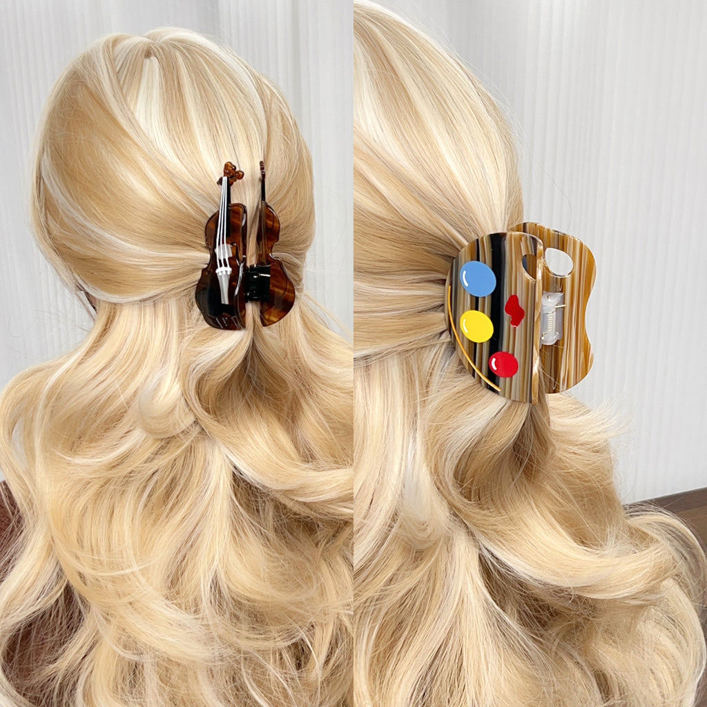 Art-Inspired Acrylic Hair Claw Clip