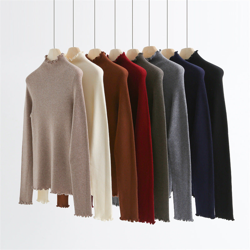 Cashfeel Wool Turtleneck Knit Top
