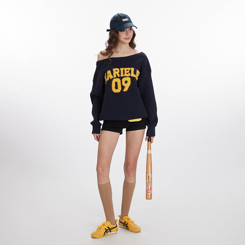 Lazy off-shoulder loose sweater | 2 color