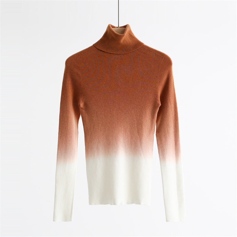 Gradient Wool-Blend High-Neck Knit Top
