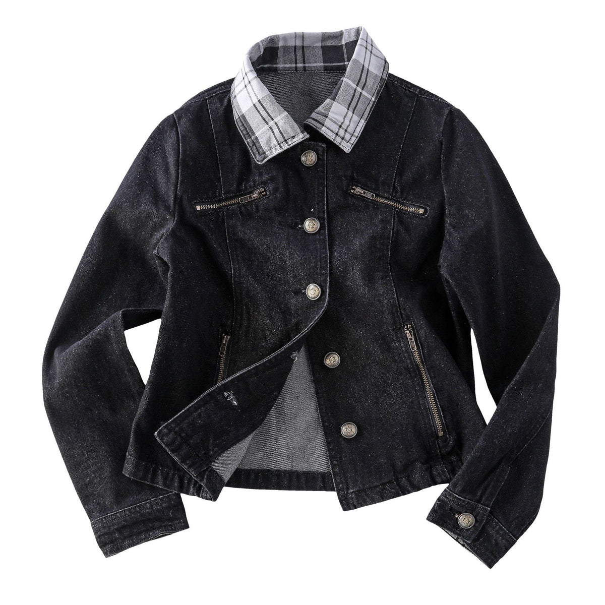 Pokiovo Structured Stand Collar Cropped Jacket