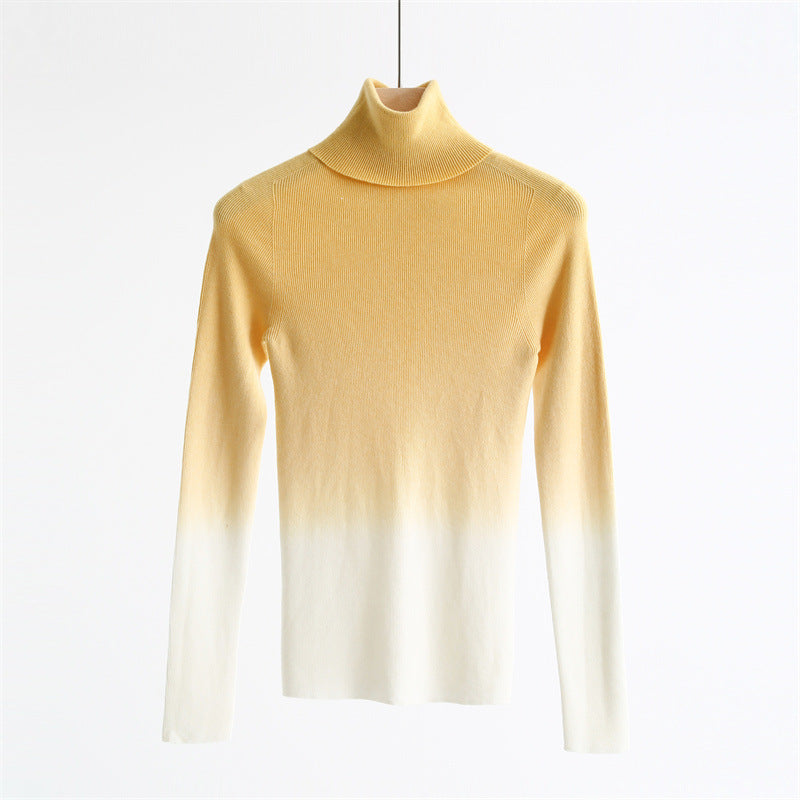 Gradient Wool-Blend High-Neck Knit Top