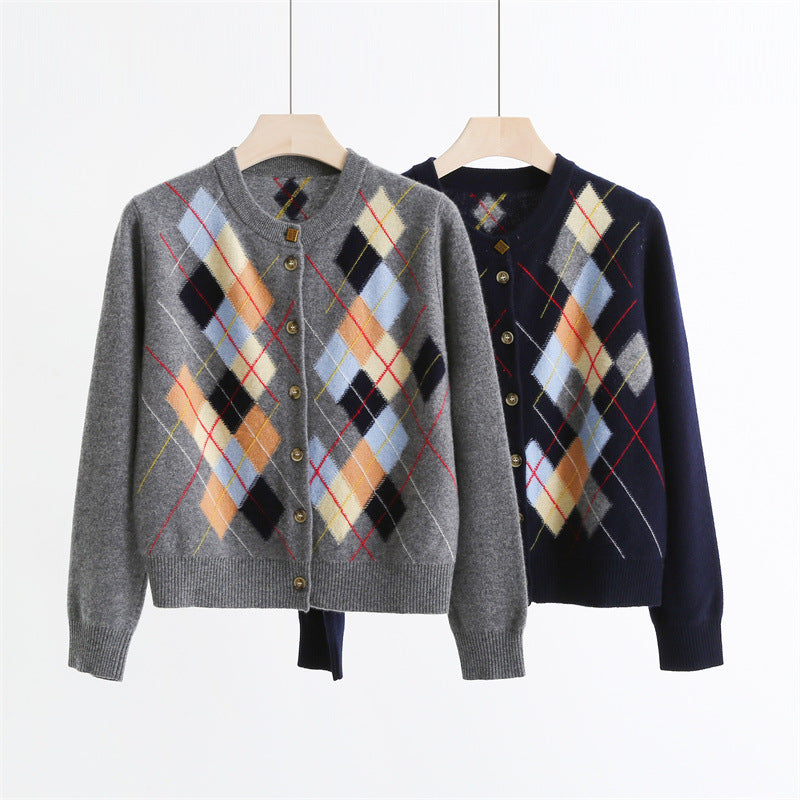 Heritage Wool Argyle Cardigan