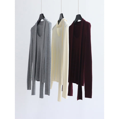 Base knitwear top with a tie | 6 color