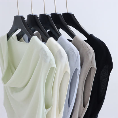 Draped Cowl Neck Lyocell Knit Tank | 5 Colors