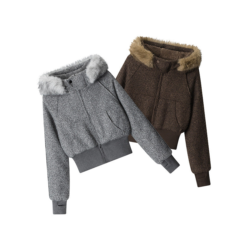 Thickened fur collar jacket | 2 color