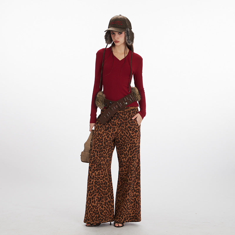 Slim V-neck base knitwear | 4 color