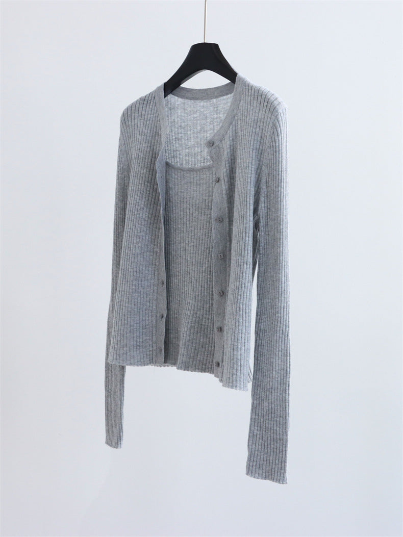 Two-Piece Knit Cardigan & Cami Set | 8 Colors