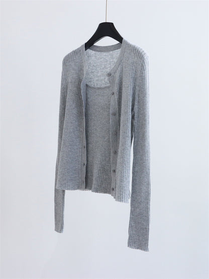 Two-Piece Knit Cardigan & Cami Set | 8 Colors