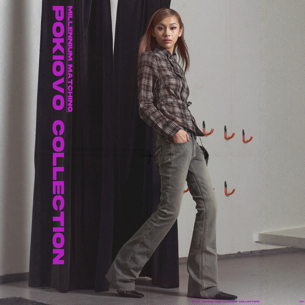 Pokiovo Tie Waist Checked Shirt