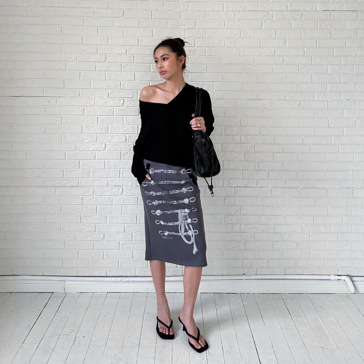 Pokiovo Military Inspired Fishtail Skirt | Grey