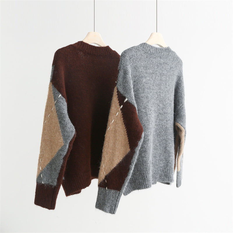 Chunky Argyle Sweater