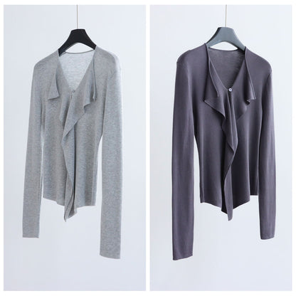 Drape Front Lyocell Knit Cardigan | 5 Colors