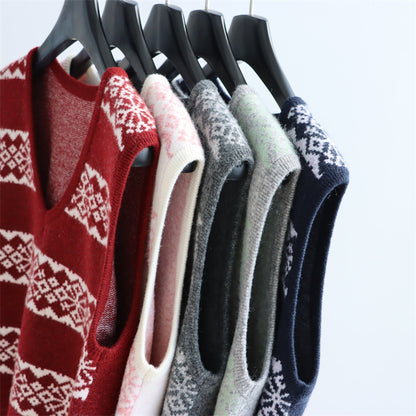 Nordic Pattern Wool-Blend Vest | 5 Colors