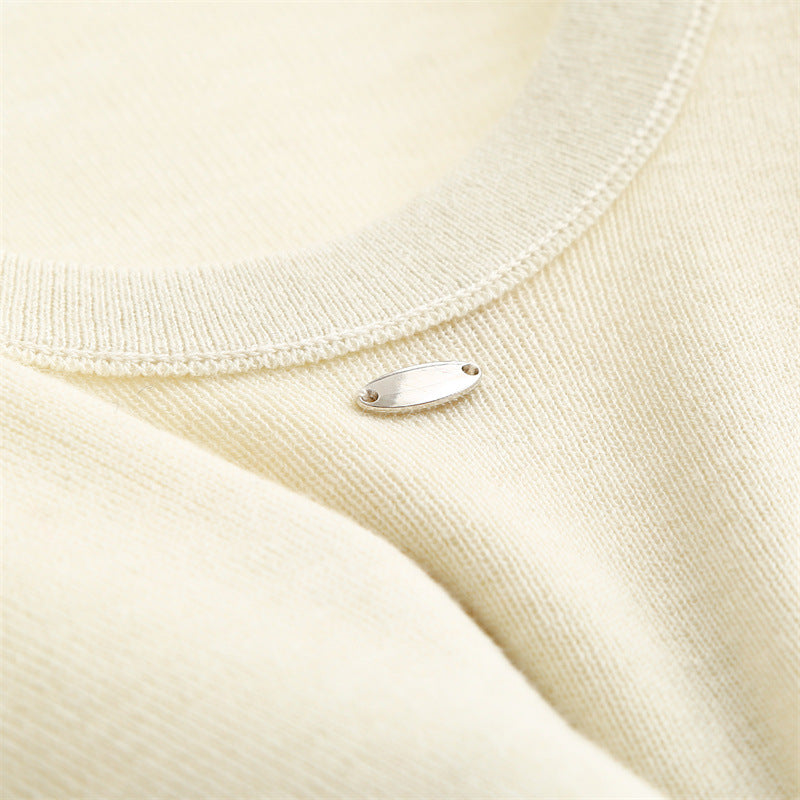 Classic U-Neck Wool Blend Sweater