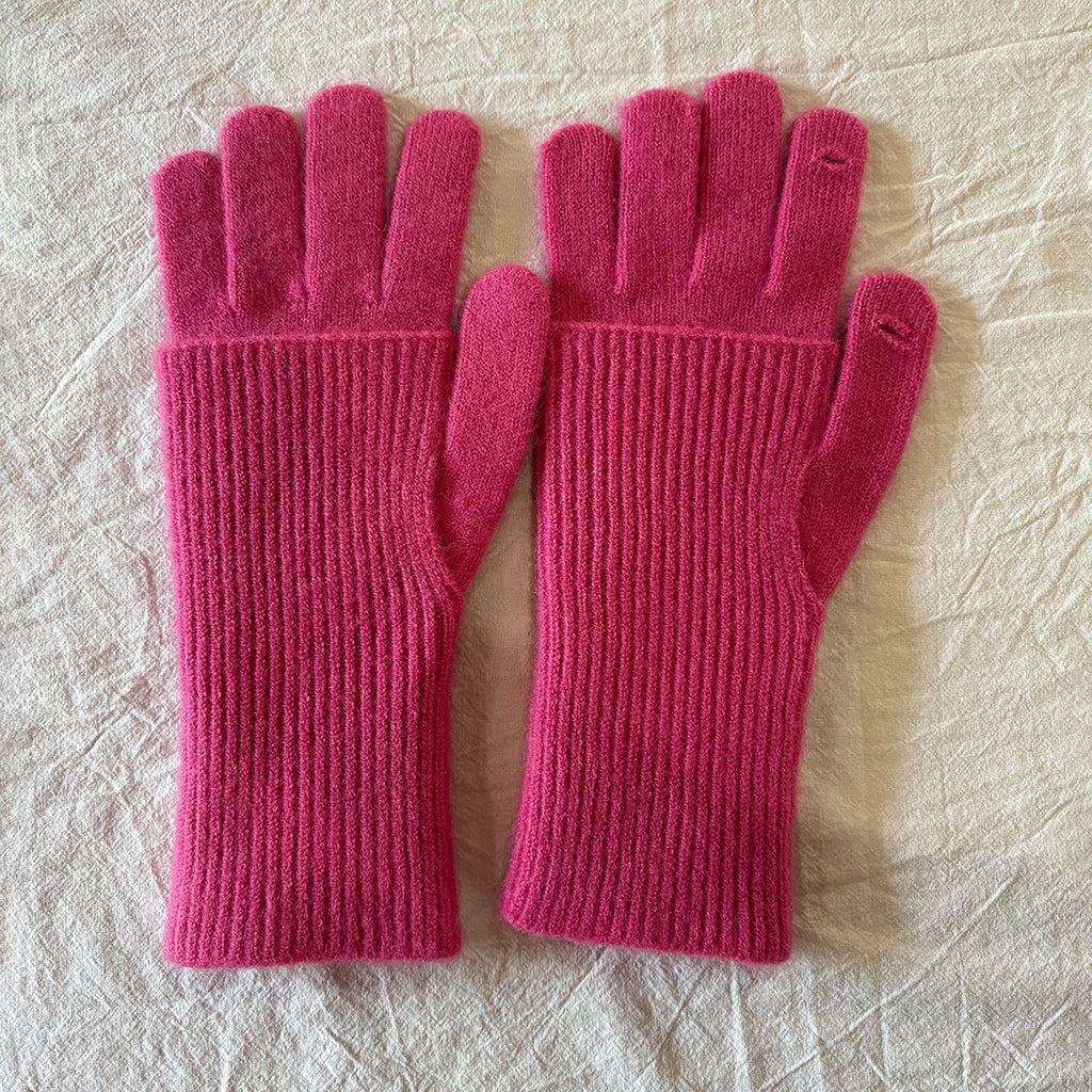 Detachable Wool-Blend Knit Gloves