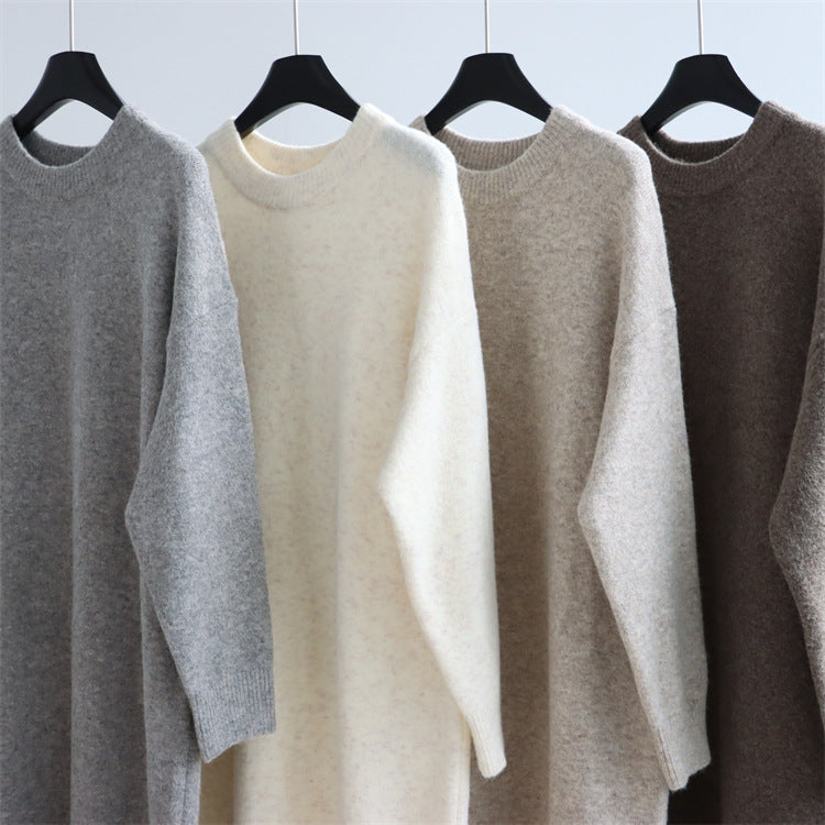 Round Neck Viscose-Blend Knit Maxi Dress | 4 Colors