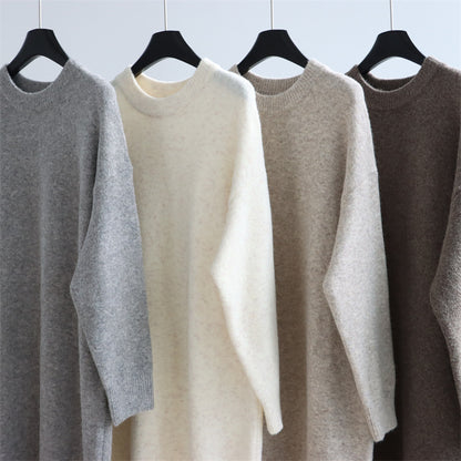 Round Neck Viscose-Blend Knit Maxi Dress | 4 Colors