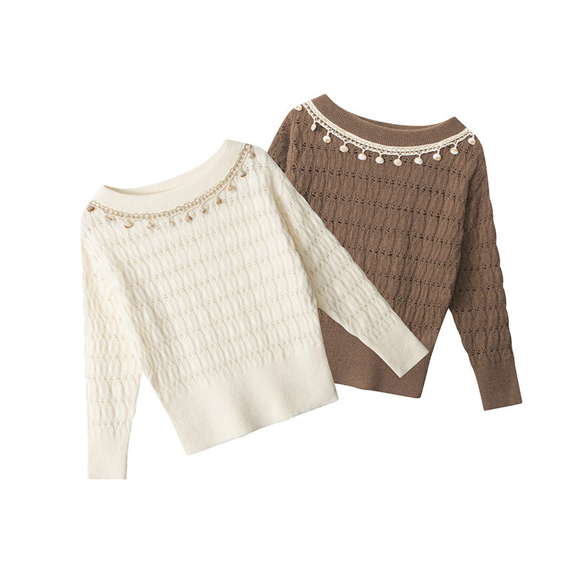 hollow knitted sweater | 2 color