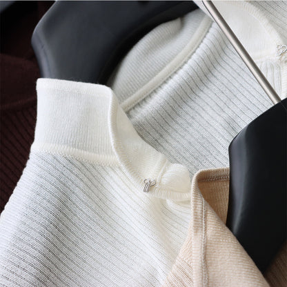 Silk-Blend Mandarin Collar Knit Top | 5 Colors