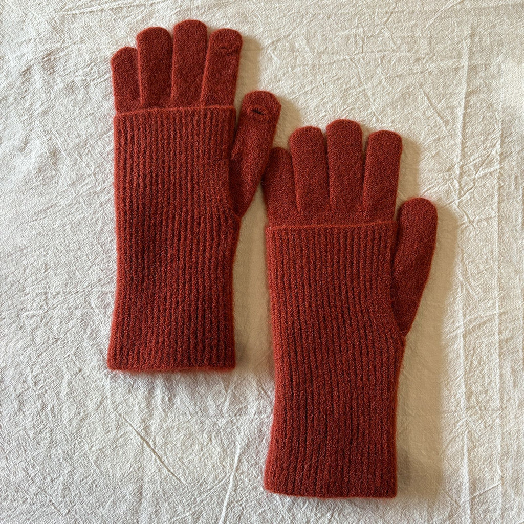 Detachable Wool-Blend Knit Gloves