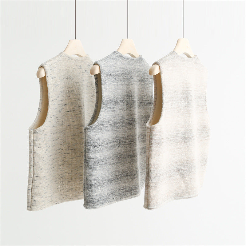 Tweed Textured Buttoned Vest