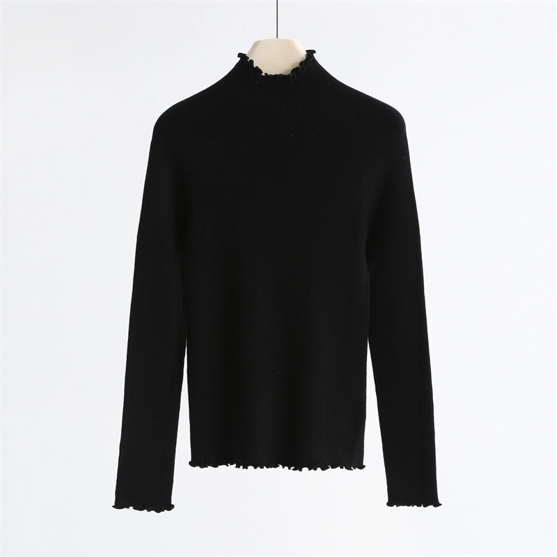 Cashfeel Wool Turtleneck Knit Top