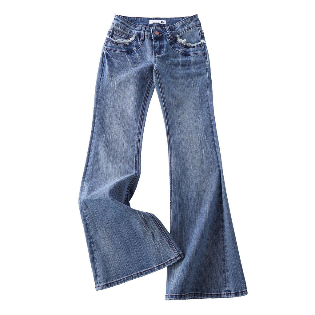 Pokiovo Low Rise Flared Jeans | Blue