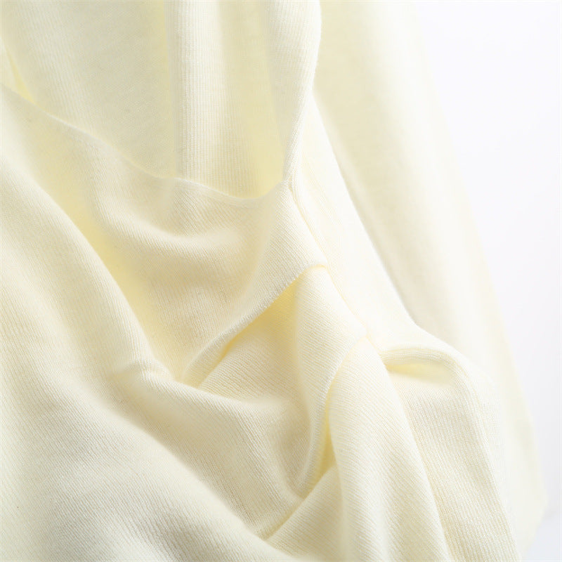 Wrap-Front Wool Blend V-Neck Sweater