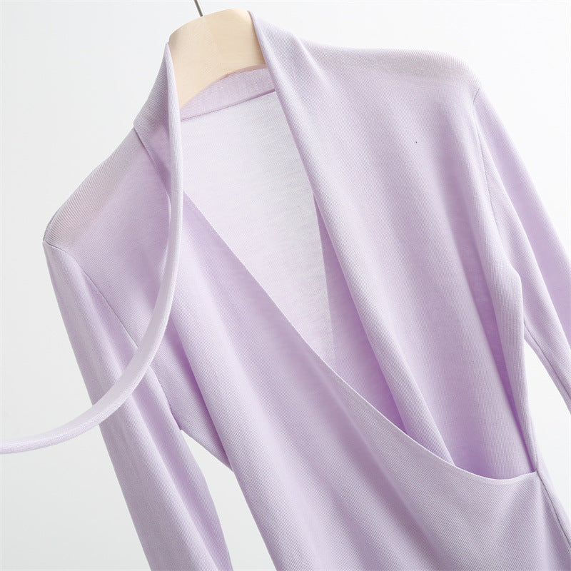 Lyocell & Mulberry Silk V-Neck Knit Top | 6 colors