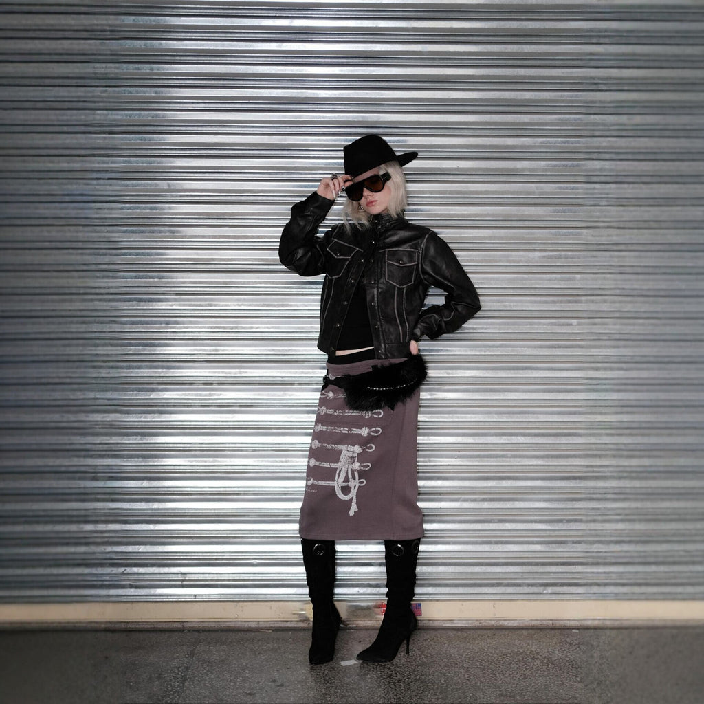 Pokiovo Cropped Faux Leather Jacket