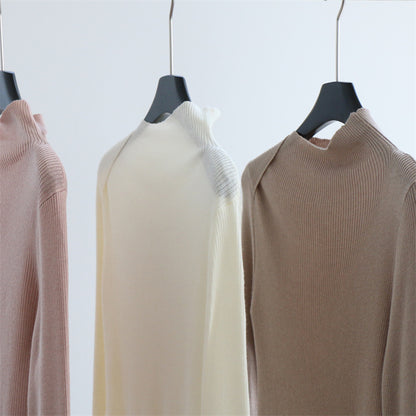 Ribbed Wool-Blend Mock Neck Top | 8 Colors