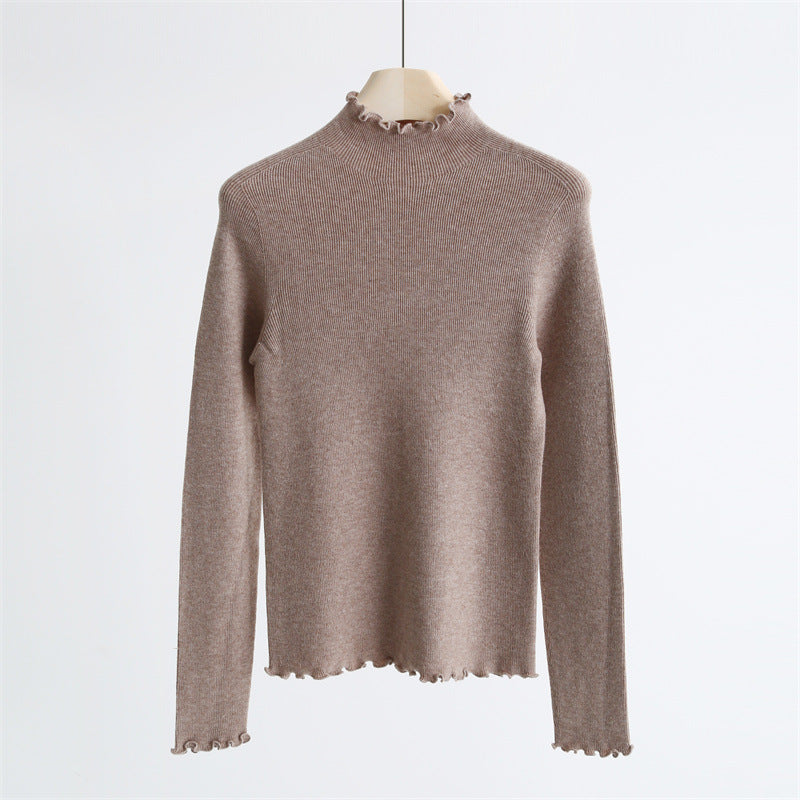 Cashfeel Wool Turtleneck Knit Top