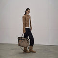 Pokiovo Stand Collar Faux Leather Biker Jacket