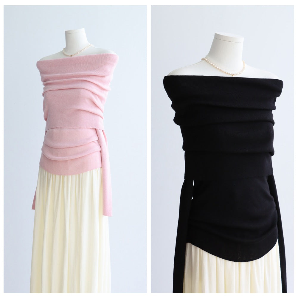 Off-Shoulder Wool-Blend Knit Top | 7 Colors