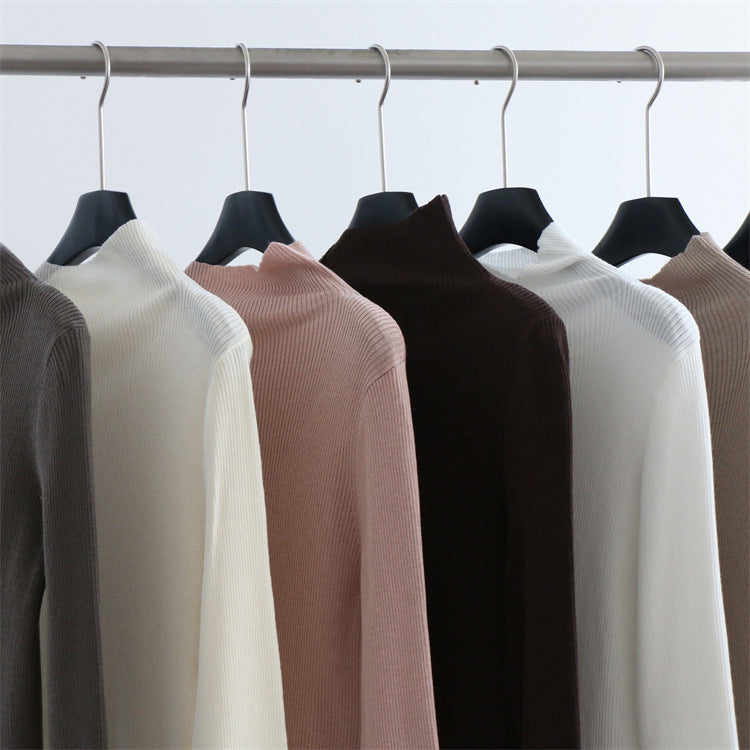 Ribbed Wool-Blend Mock Neck Top | 8 Colors