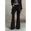 Pokiovo Low Rise Flared Cargo Trousers