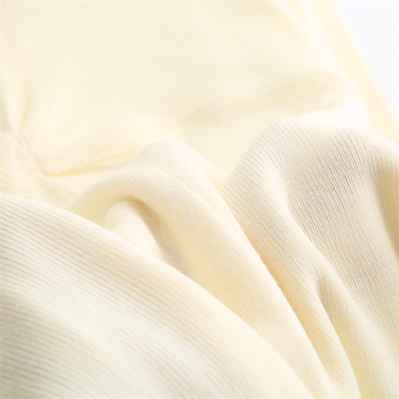 Twist-Front V-Neck Wool Blend Sweater