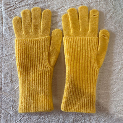 Detachable Wool-Blend Knit Gloves