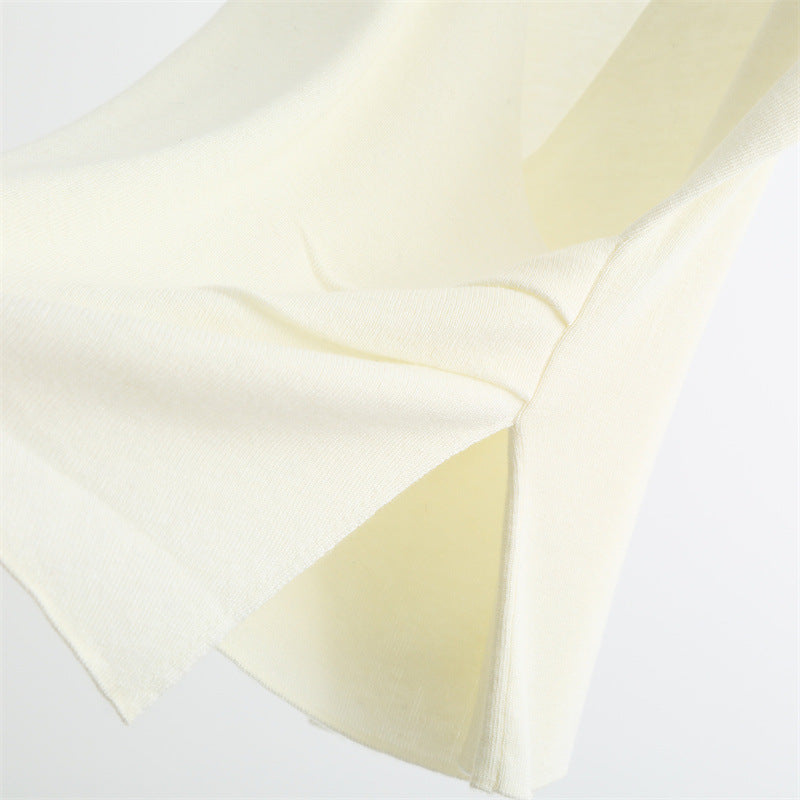 Wrap-Front Wool Blend V-Neck Sweater