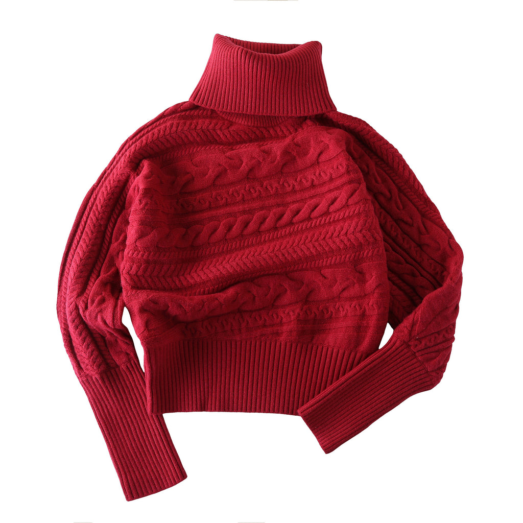 Pokiovo Cable Knit Sweater with Detachable Snood