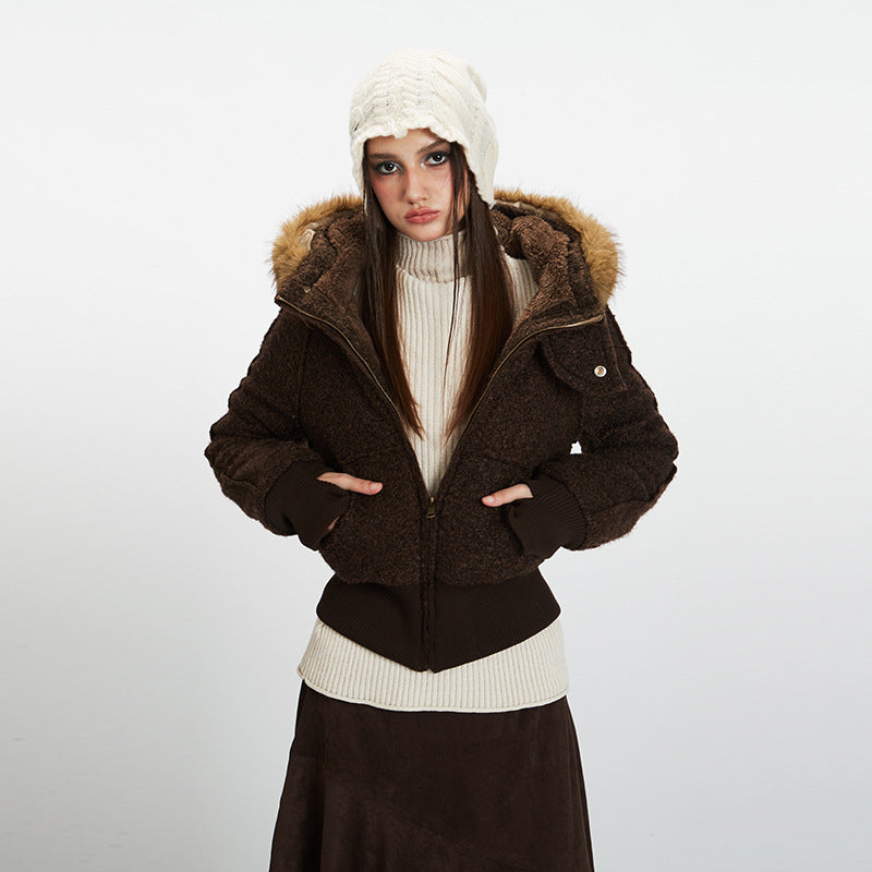 Thickened fur collar jacket | 2 color