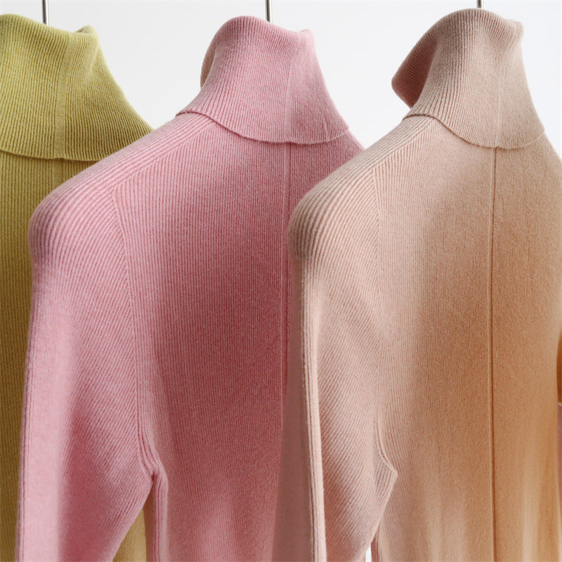 Gradient Wool-Blend High-Neck Knit Top