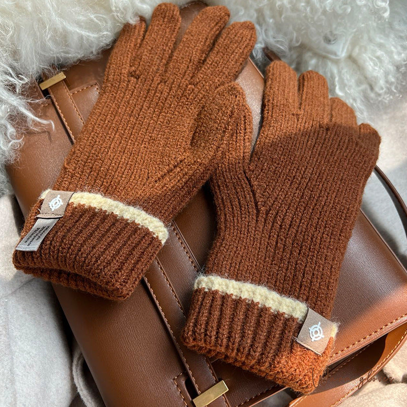 Rib-Knit Wool-Blend Gloves