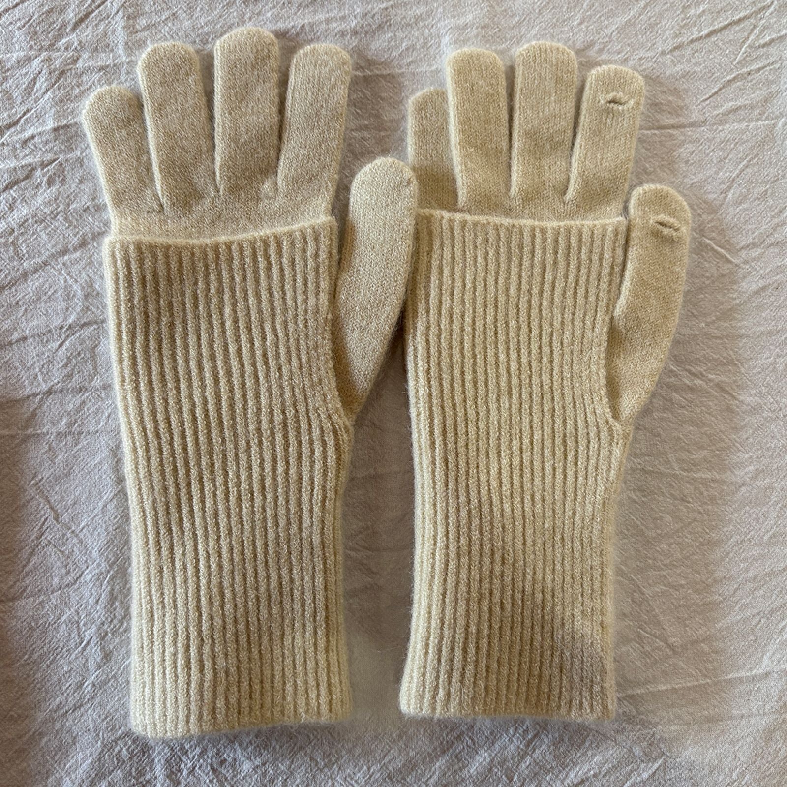 Detachable Wool-Blend Knit Gloves