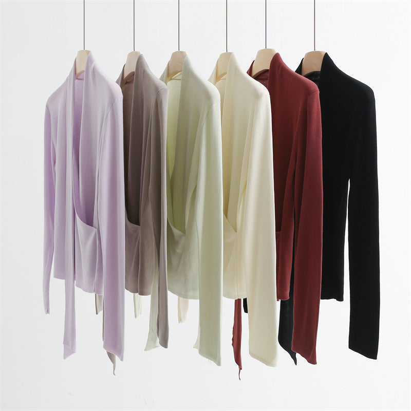 Lyocell & Mulberry Silk V-Neck Knit Top | 6 colors