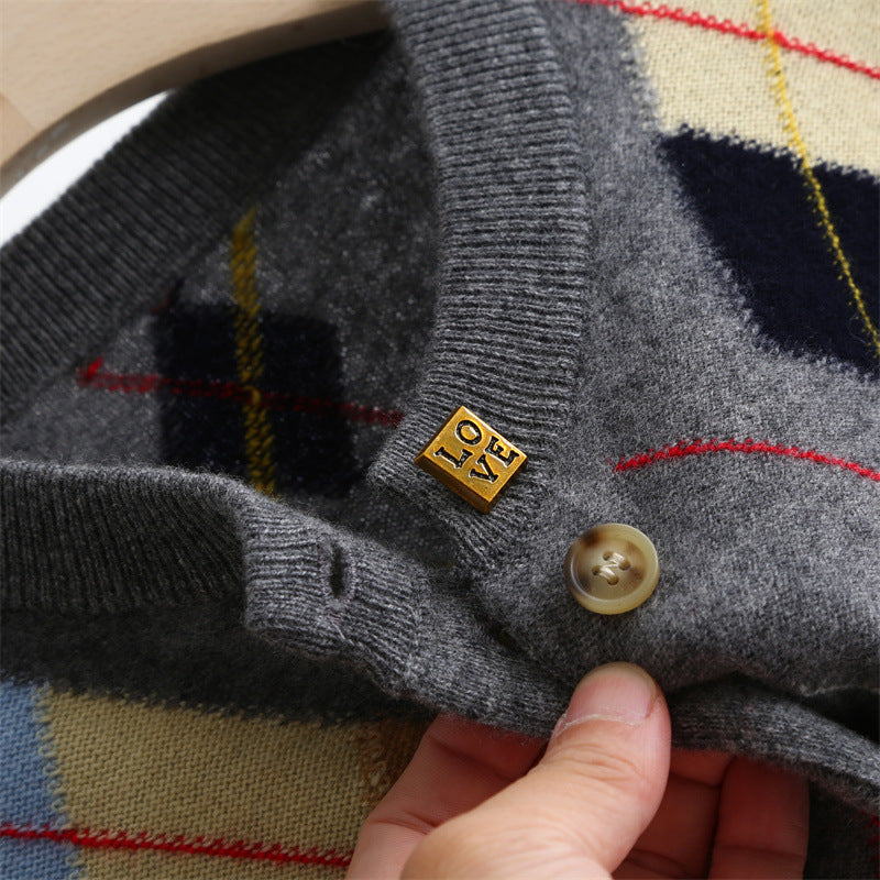 Heritage Wool Argyle Cardigan