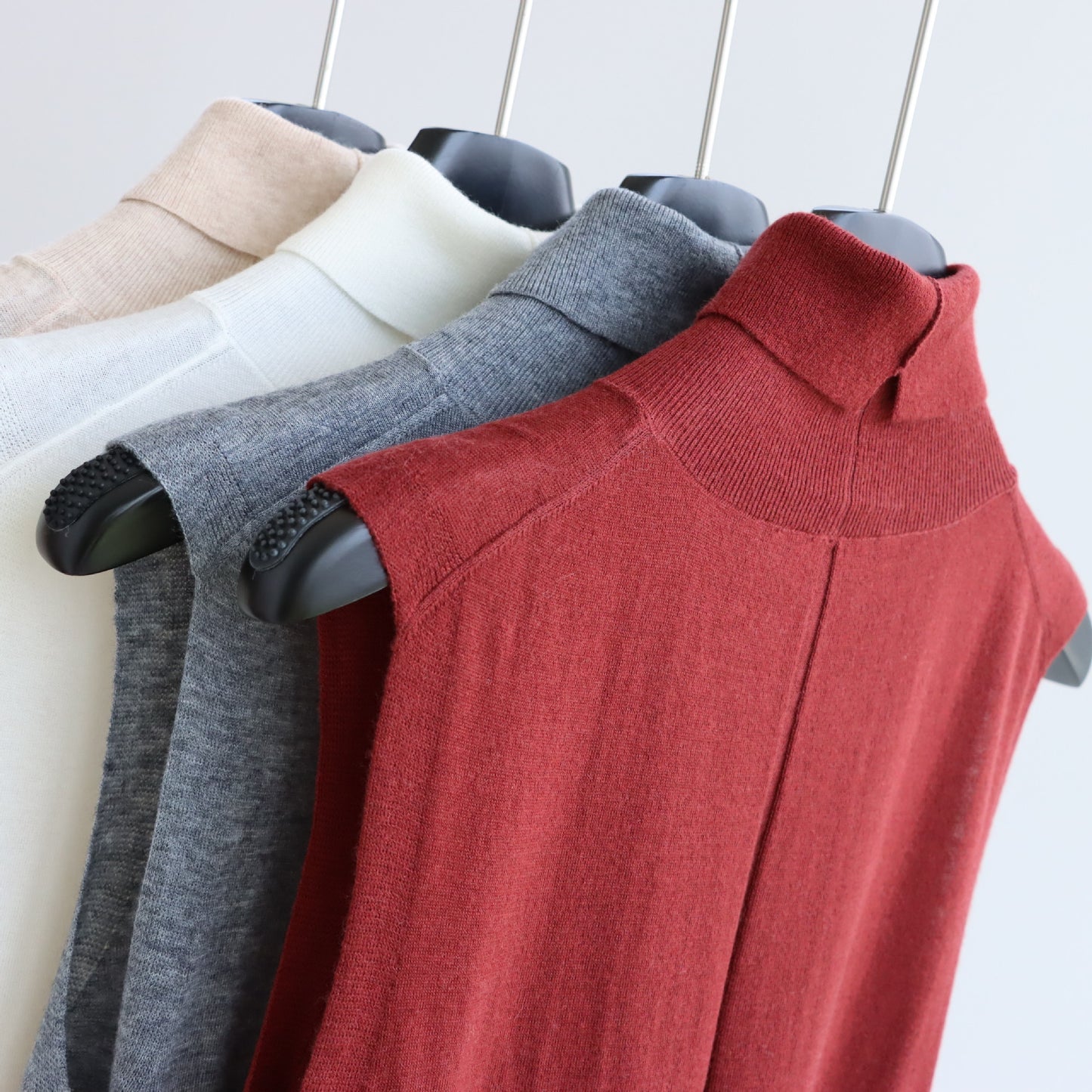 High Neck Wool-Blend Sleeveless Knit Top | 8 Colors