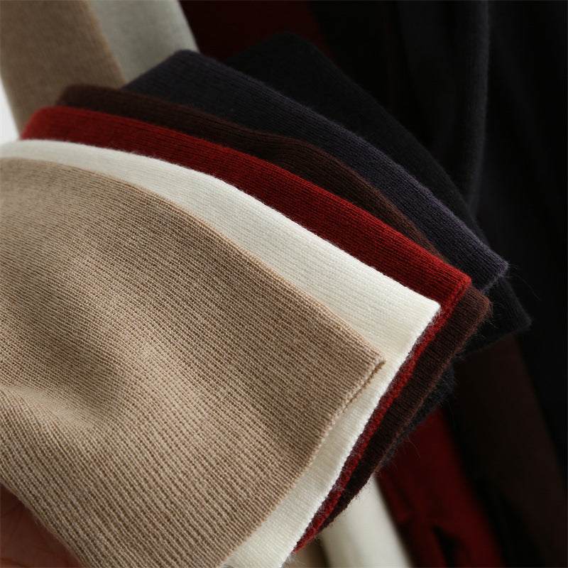 Wrap-Front Wool Blend V-Neck Sweater