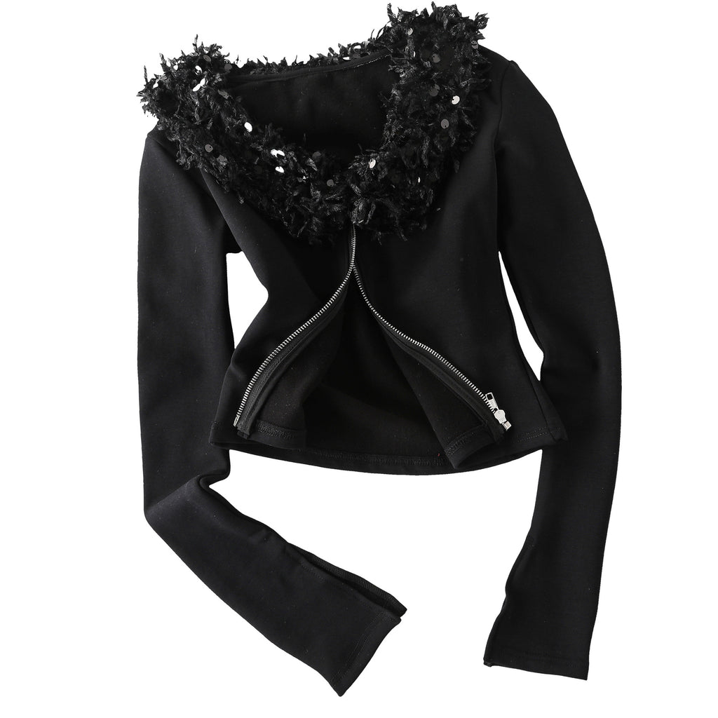 Pokiovo Fitted Cropped Long Sleeve Top
